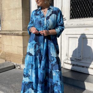 Robe india bleue