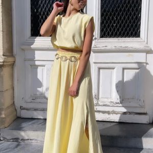 Ensemble top + jupe jaune