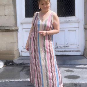Robe aztèque chocolat/rose
